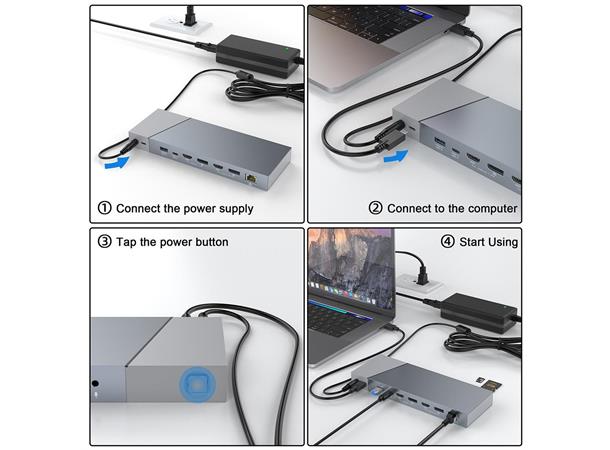 Stoltzen DisplayLink Pro Dock USB-C / USB-A Input - 2xHDMI / DP