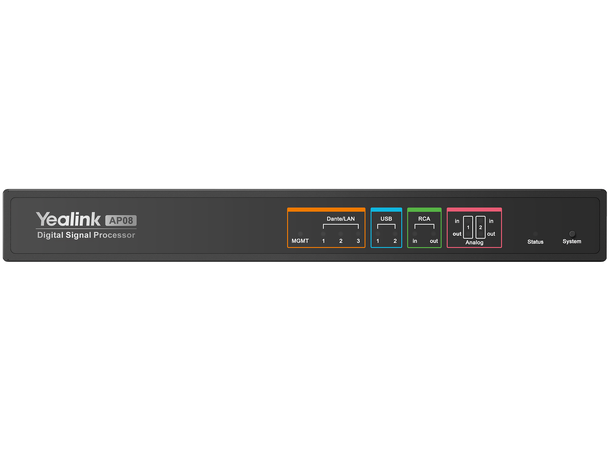 Yealink AV AP08 Digital Signal Processor 16x16 Dante audio channels