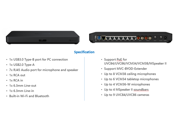 Yealink AV HUB HUB for multi kamaera Teams Room System