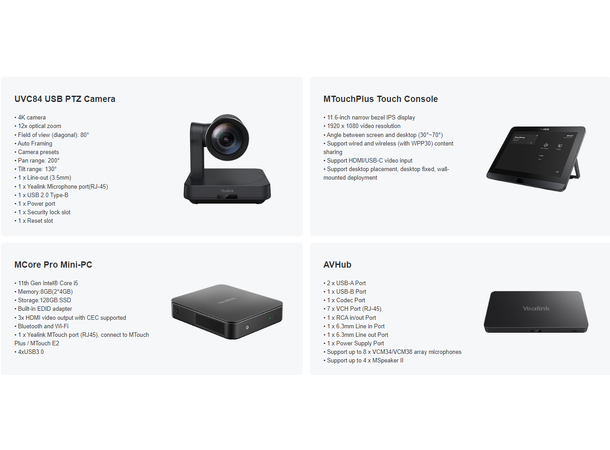 Yealink MVC S98-C5U-004 Grunnpakke Teams System for X-Large rooms BaseKit