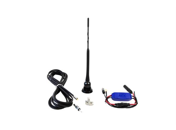 ACX DAB/FM antenne kit for takmontering Caravan Traktor tak av fiber og plast