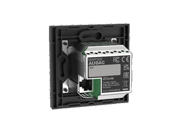 AudacNWP300/B Dante input Dante™/AES67, BT + 3.5 mm jack, sort