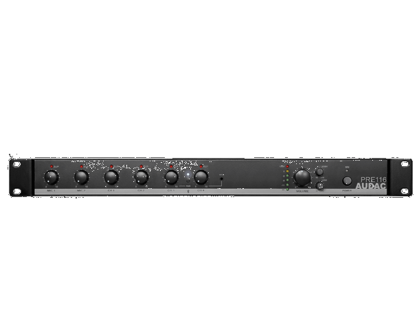 Audac PRE116 19" mikser med Bluetooth® 6 inn / 1 ut