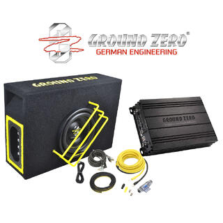 Ground Zero Radioactive SPL MINI Basspak 6" basskasse + forsterker + kabler