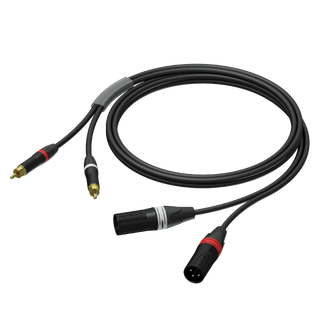 Procab CLA705 2 x XLR - 2 x RCA F/M 3 m HQ 2 x XLR hun til 2 x RCA han, 3 meter