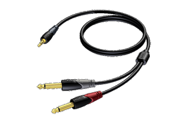 Procab CLA713 3,5 mm - 2 x Jack Mono 1,5 HQ 3,5mm minjack stereo - 2 x Jack, 1,5m