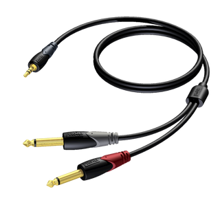 Procab CLA713 3,5 mm - 2 x Jack Mono 1,5 HQ 3,5mm minjack stereo - 2 x Jack, 1,5m