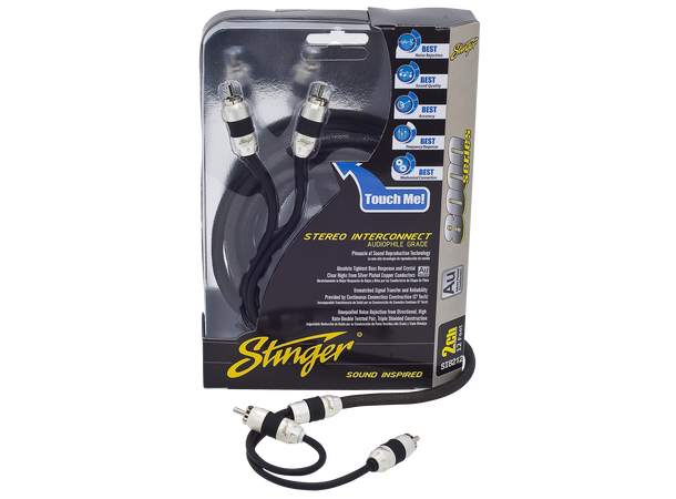 Stinger - SI8212 Signalkabel 3,5m 8000 Serien, 2 kanaler RCA