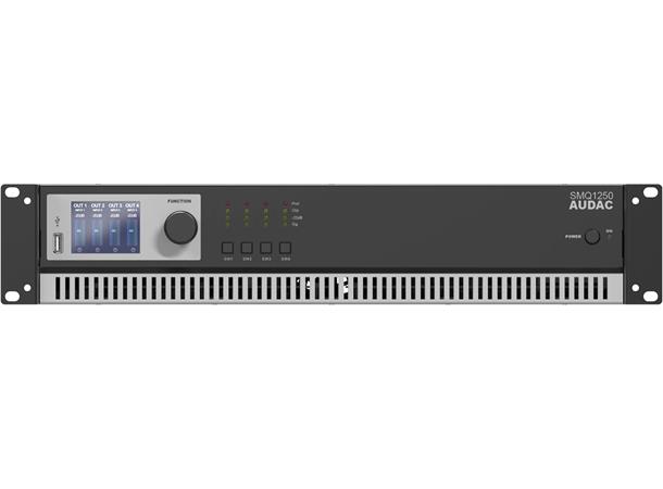 Audac SMQ1250 DSP forsterker 4x1250W DSP-forsterker, 4x1250W RMS, RS232