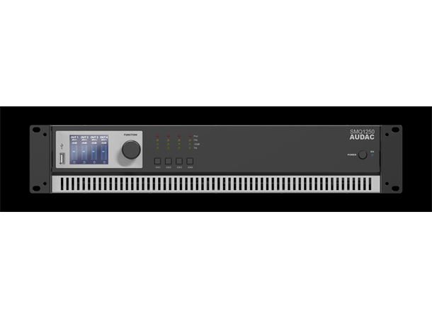 Audac SMQ1250 DSP forsterker 4x1250W DSP-forsterker, 4x1250W RMS, RS232