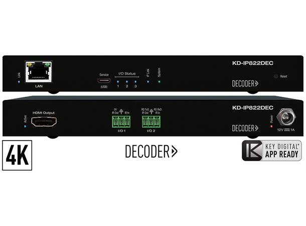 Key Digital KD-IP822DEC, 4K AVoIP 4K Enterprise AV over IP Decoder