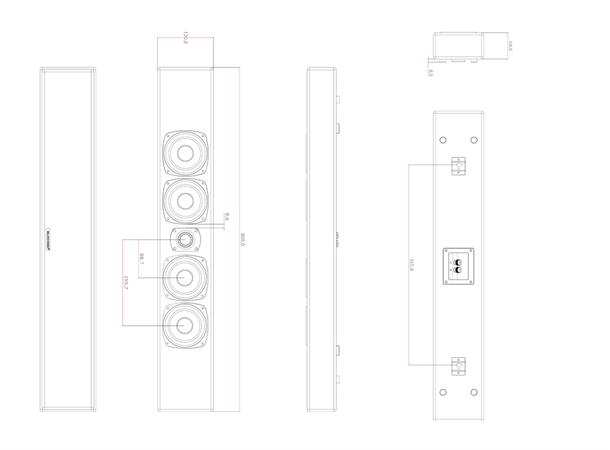 M&K M90-B vegghøyttaler 4x10cm 1x2,5cm silkedome diskant