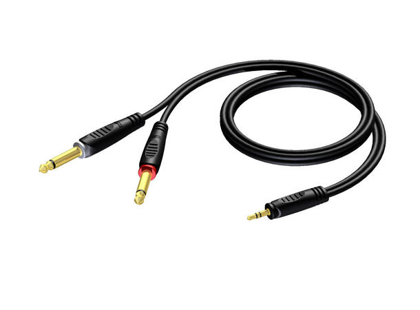 Procab CLA713 3,5 mm - 2 x Jack Mono 3.0 HQ 3,5mm minjack stereo - 2 x Jack, 3m