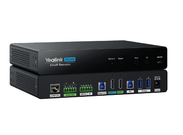 Yealink AVoIP DE300 Decoder Receiver 4K@60Hz 4:4:4 AVoIP Receiver