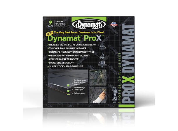 Dynamat ProX - dempematte 0,84m2 Tykkere, mer robust, mer demping 4 ark