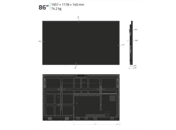 Hisense 86" UHD 4K@60Hz Touch UHD/IR Touch = 20 points/Android 8.0