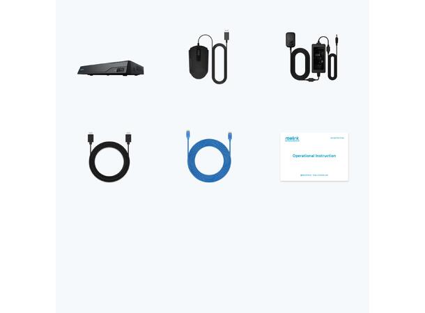 Reolink NVR 8 kanaler og 2TB harddisk NVS8 – 8 kanalers PoE NVR (opptaker)