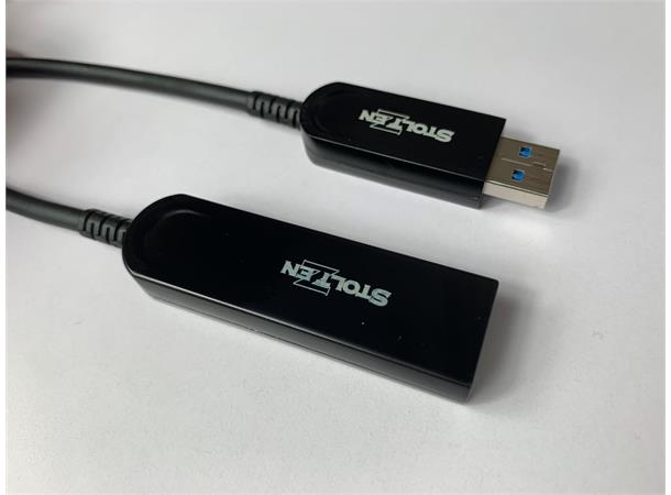 Stoltzen Hybrid USB3.0 Skjøt AOC 10 m. Bakoverkompatibel USB A - A. Hybridkabel