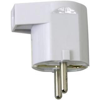 VINKLET STØPSEL MED JORD HVIT IP20 16A 230V Stikkontakt Type F