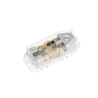 Stinger - SHD820 sikringsholder 2xMIDI Satin krom,(1) 0 / 4 ga in (2) 4 /8ga ut