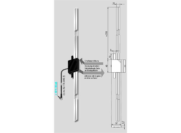 ANTENNENSYSTEME DAB-antenne - SMB Aktiv vindusantenne