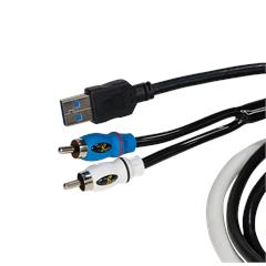 Stinger Marine AUX og USB SMRAUXUSB3 0,5m RCA/ USB -->AUX/USB innfelling