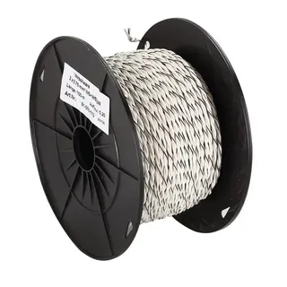 Installasjonskabel, 2x0.75mm2 hvit 0,75mm2, Hvit/Hvit-sort, tvunnet OFC