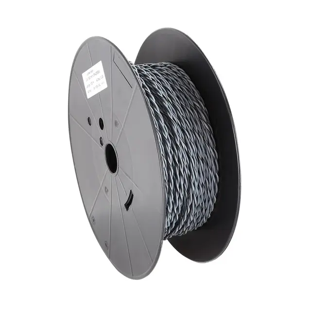 Installasjonskabel, 2x1.5mm2 grå 1,5mm2, Grå/Grå-sort, tvunnet OFC 