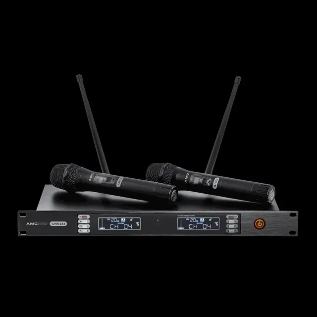 AMC PRO Trådløst mikrofonsett iLive 2X2 2 kanaler, valgbar 606-621MHz 32 kanaler 