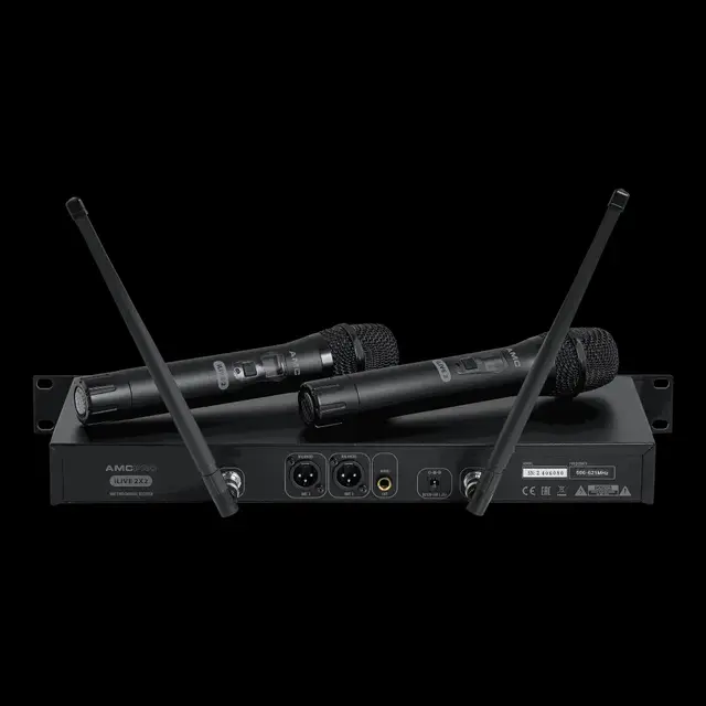 AMC PRO Trådløst mikrofonsett iLive 2X2 2 kanaler, valgbar 606-621MHz 32 kanaler 