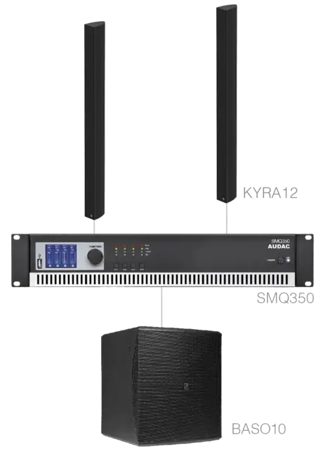 Audac CONGRESS 6.3 lydpakke Installasjonspakke 50-100m2 SORT 