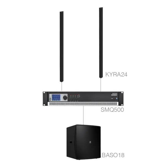 Audac CONGRESS 8.3 lydpakke Installasjonspakke 150-250m2 SORT 