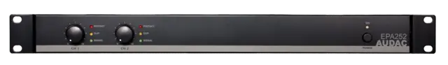 Audac EPA252 Vifteløs forsterker Klasse D - 2x250w at 4ohm, 1HE 