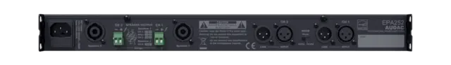 Audac EPA252 Vifteløs forsterker Klasse D - 2x250w at 4ohm, 1HE 