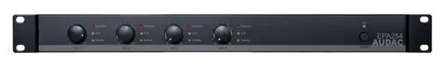 Audac EPA254 Vifteløs forsterker Klasse D - 4x250w at 4ohm, 1HE 
