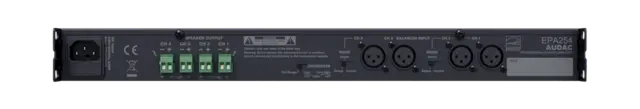 Audac EPA254 Vifteløs forsterker Klasse D - 4x250w at 4ohm, 1HE 