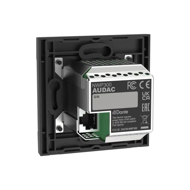 AudacNWP300/B Dante input Dante™/AES67, BT + 3.5 mm jack, sort 