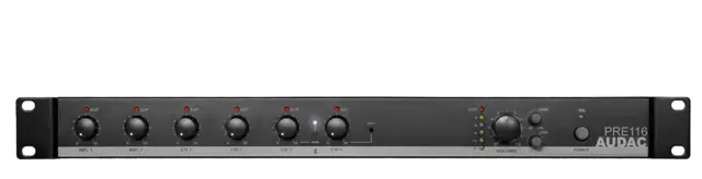 Audac PRE116 19" mikser med Bluetooth® 6 inn / 1 ut 