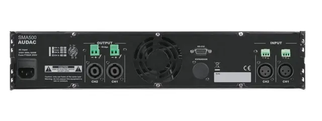 Audac SMA500 DSP forsterker 2x500W DSP-forsterker, 2x500W RMS, RS232 
