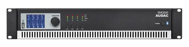 Audac SMQ500 DSP forsterker 4x500W DSP-forsterker, 4x500W RMS, RS232 