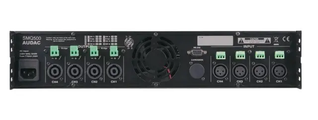 Audac SMQ500 DSP forsterker 4x500W DSP-forsterker, 4x500W RMS, RS232 