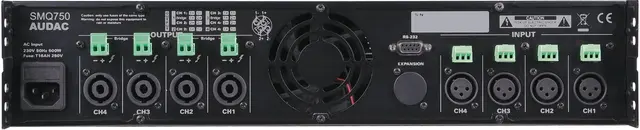 Audac SMQ750 DSP forsterker 4x750W DSP-forsterker 4x750W RMS RS232 