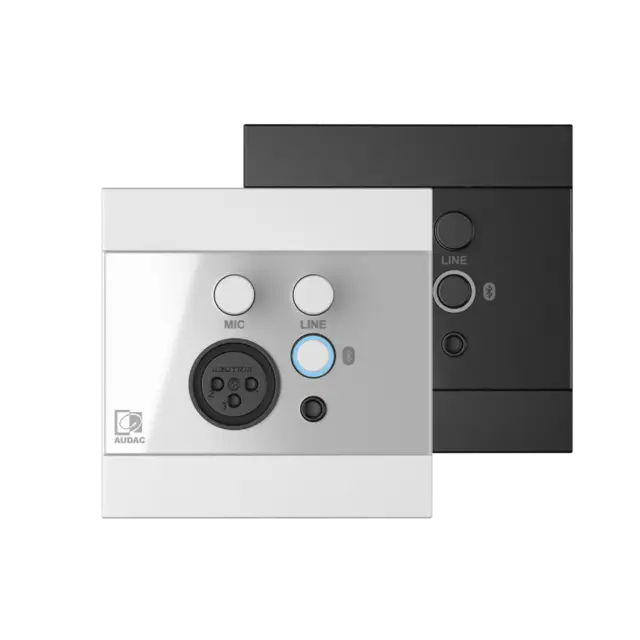 Audac WP225 hvitt multi input panel BT, linje og mic 