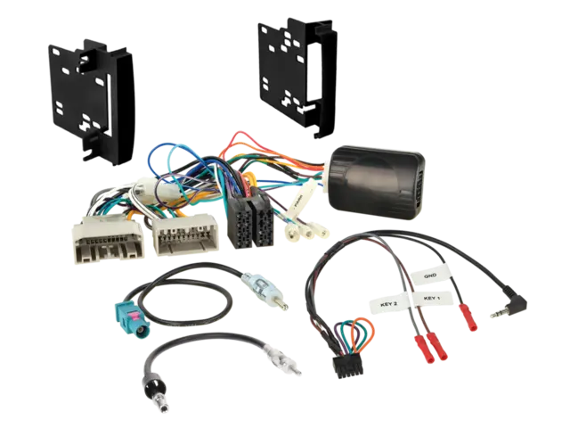 2DIN KIT til Jeep/Chrysler/Dodge Radioramme + rattkontroll adapter 