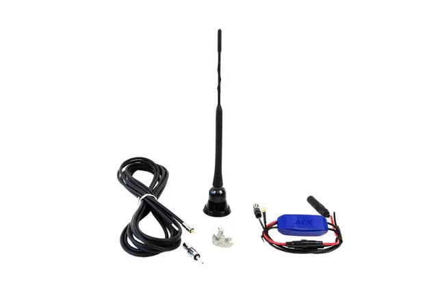 ACX DAB/FM antenne kit for takmontering Caravan Traktor tak av fiber og plast 