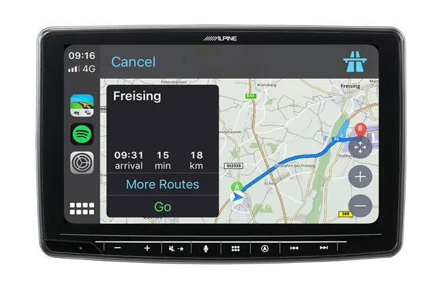 Alpine INE-F904D navigasjon hovedenhet 9-tommer skjerm CarPlay Android Auto 