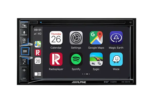 Alpine INE-W611D hovedenhet AVN 4x50W 6,5" skjerm DAB USB AUX 