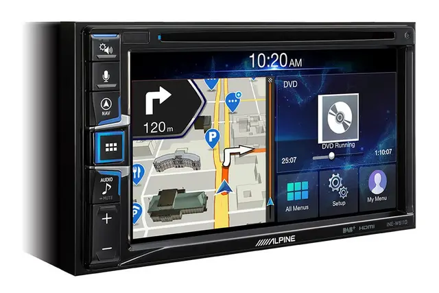 Alpine INE-W611DC Camper hovedenhet AVN 4x50W 6,5" skjerm DAB USB AUX 