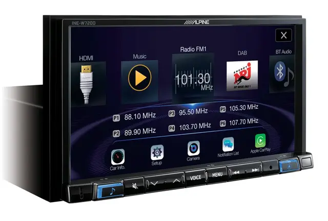 Alpine INE-W720D - Navigasjonsenhet 4x50W, 7" skjerm, Android Auto, USB, BT 