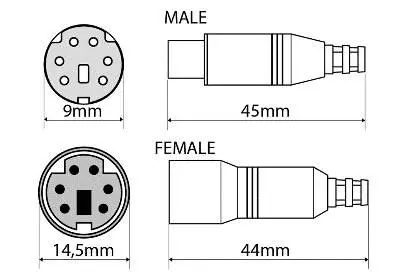 Alpine KWE-CAM5D Waeco 5pin mini DIN til Direktekamera inn/ut 